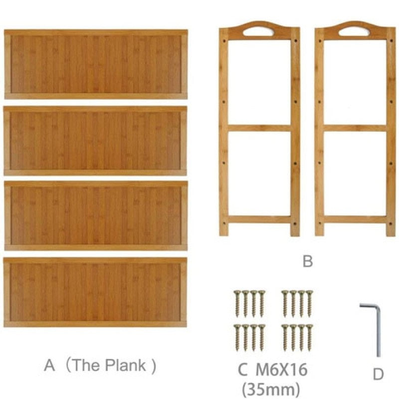 4 Tier Bamboo Shoe Rack Organizer