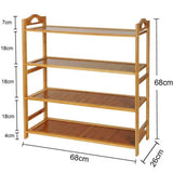 4 Tier Bamboo Shoe Rack Organizer