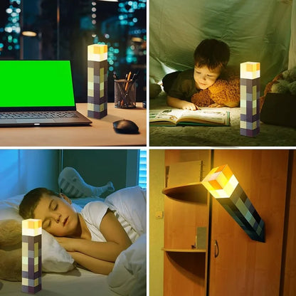 Minecraft Creeper LED Night Lamp | USB Rechargeable Pixel Light | Gaming Room Decor Lamp