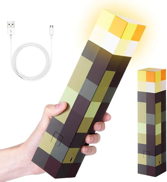 Minecraft Creeper LED Night Lamp | USB Rechargeable Pixel Light | Gaming Room Decor Lamp