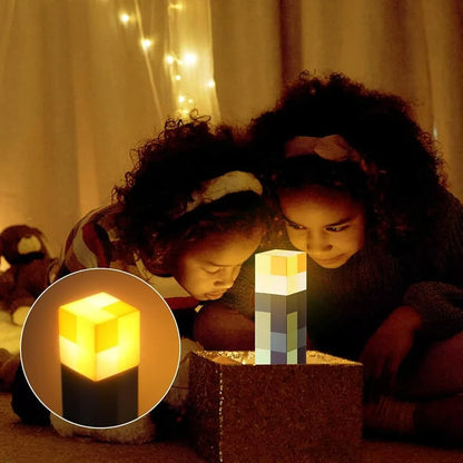 Minecraft Creeper LED Night Lamp | USB Rechargeable Pixel Light | Gaming Room Decor Lamp
