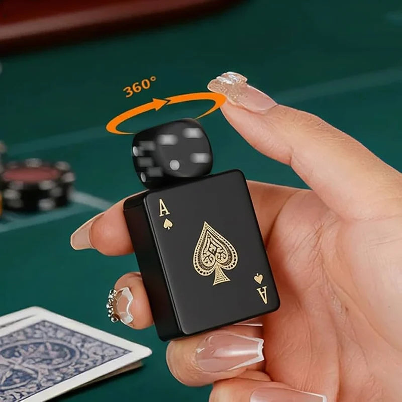 Playing Card Ace LED Lighter | Dice Flame Windproof Lighter | Rechargeable Creative Gift Gadget