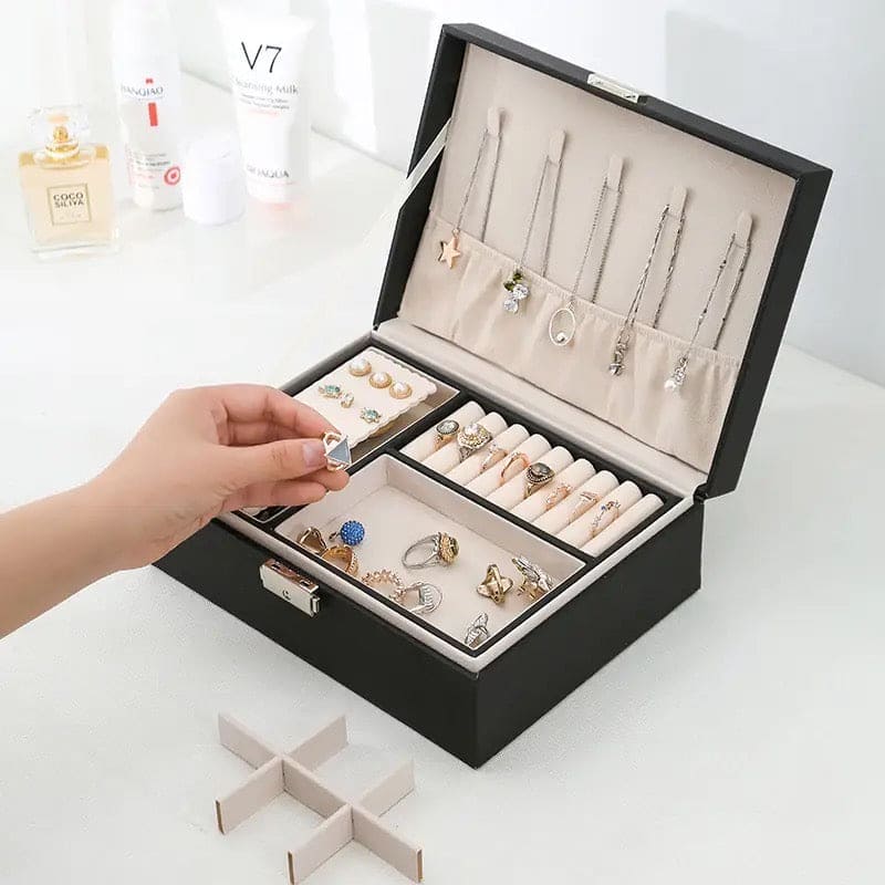 Jewelry Organizer Box | Multi-Layer Jewelry Storage Case | Necklace, Ring & Earring Holder