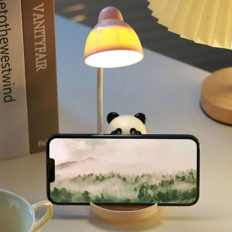 Cute Panda LED Desk Lamp with Phone Holder, Adorable Panda Reading Lamp, Adjustable Desk Lamp, Kids Study And Reading Table Light