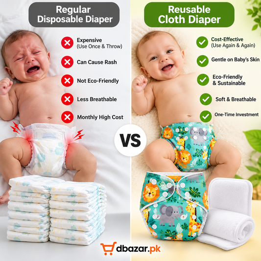 Reusable Washable Baby Diapers – Soft & Comfortable Cloth Nappies