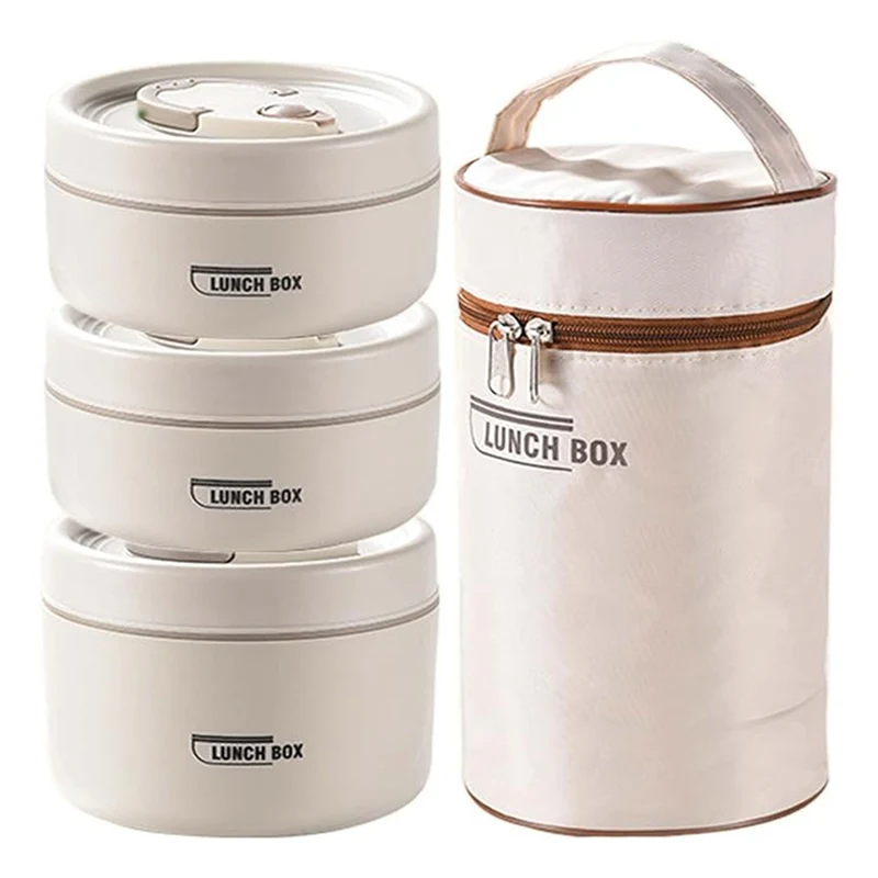 Japanese Style Insulated Lunch Box, Portable Office Lunch Box, Stainless Steel Lunch Box With Bag