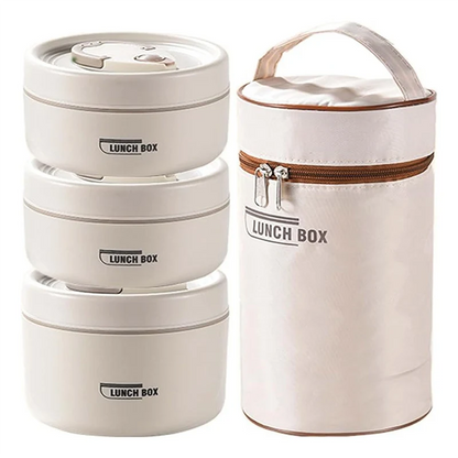 Japanese Style Insulated Lunch Box, Portable Office Lunch Box, Stainless Steel Lunch Box With Bag