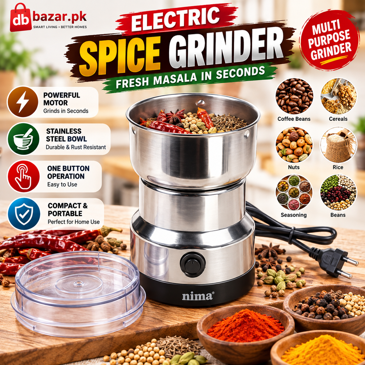 Nima Electric Spice & Masala Grinder