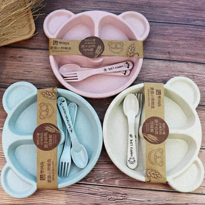 3Pcs Bear Plate With Spoon
