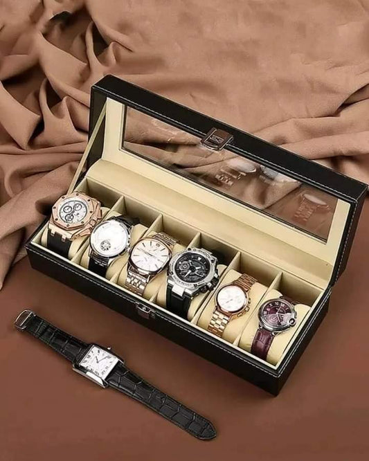 Leather Watch Organizer Box