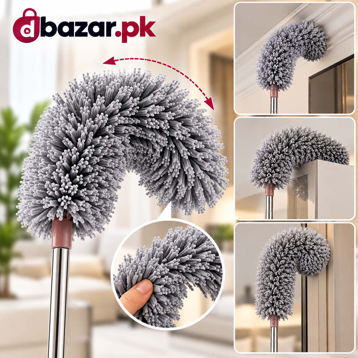 6FT Extendable Microfiber Duster – Washable