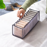 Dormitory closet organizer for socks home separated underwear storage box 7 grids jeans bra organizer foldable drawer organizer