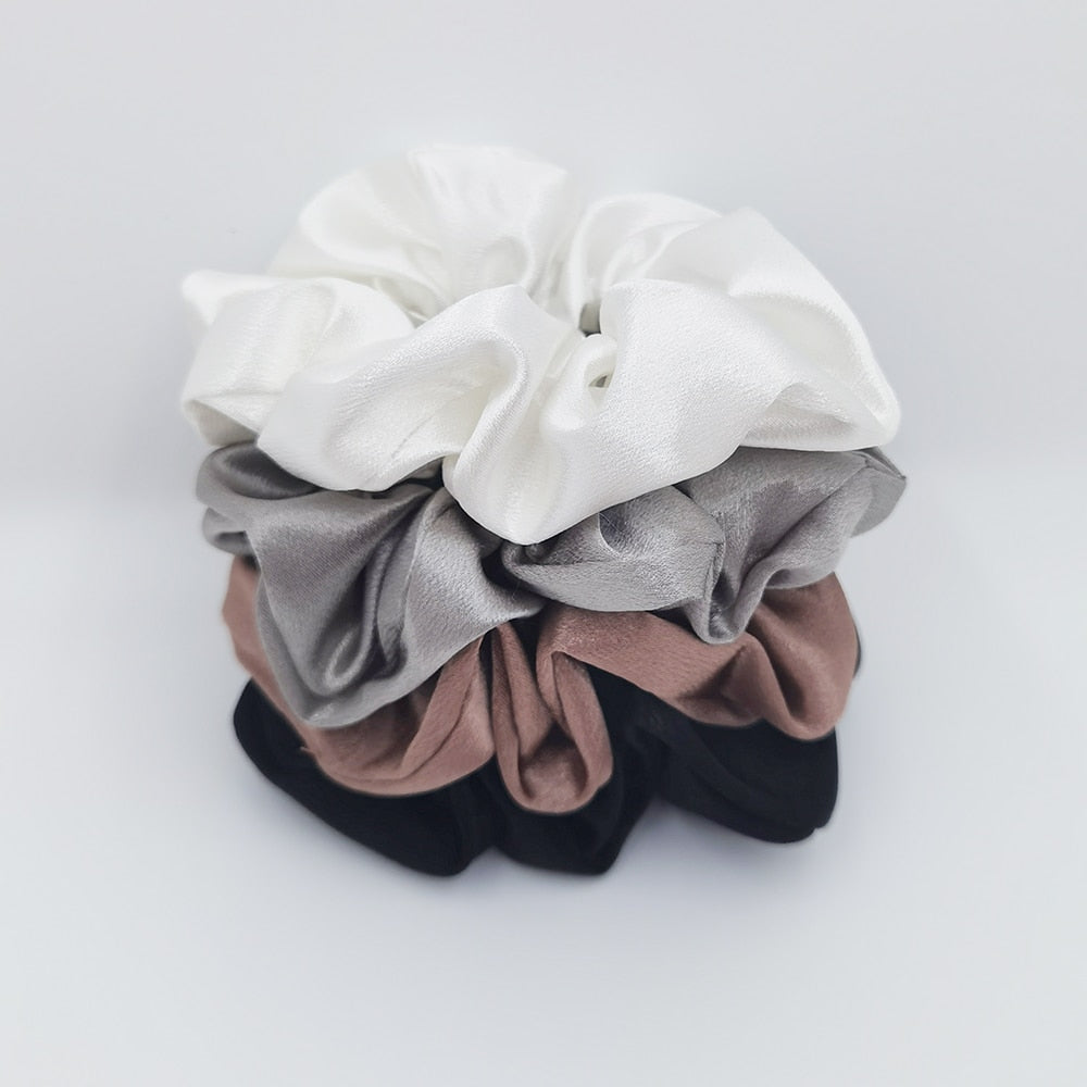 5pcs Satin Silk Scrunchies Women Elastic Rubber Hair Bands