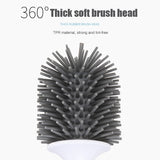 Wall-Mounted TPR Silicone Toilet Brush Rubber Soft Bristles For Bathroom