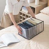 Dormitory closet organizer for socks home separated underwear storage box 7 grids jeans bra organizer foldable drawer organizer