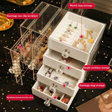 Jewelry Storage Box Earrings Display Stand Organizer Necklace Jewelry Display Cabinet Drawer Storage Rack Clear Plastic Box