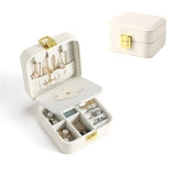 Travel Jewelry Box Organizer Mini Leather Storage Gift Case For Earring Necklace