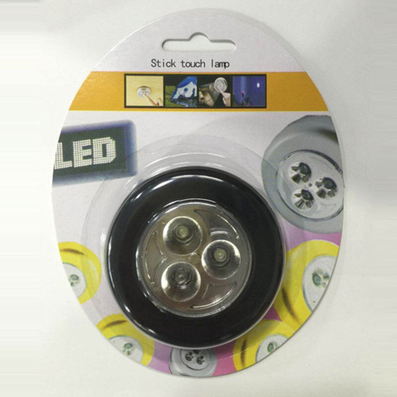 Touch Round Cabinet Light 3 Led Energy Saving Lamp