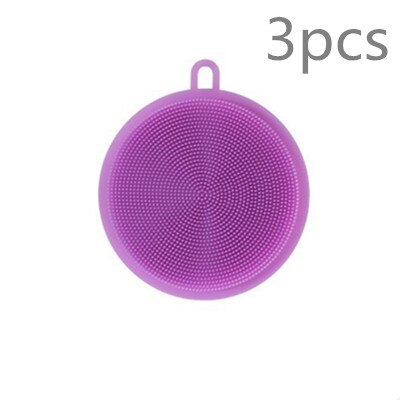 3pc Silicone Dish Washing Sponge Scrubber