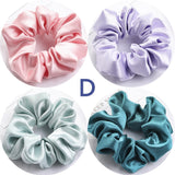 5pcs Satin Silk Scrunchies Women Elastic Rubber Hair Bands