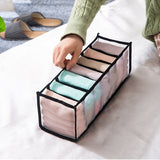 Dormitory closet organizer for socks home separated underwear storage box 7 grids jeans bra organizer foldable drawer organizer
