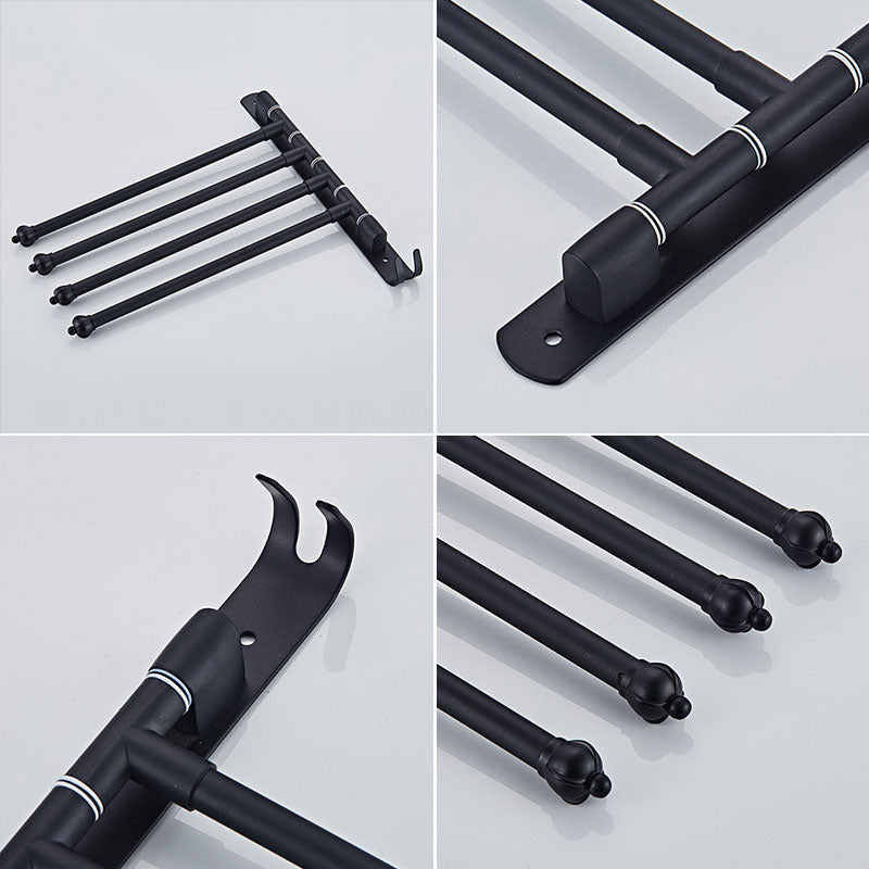 Bathroom Swivel Towel Bar with Hooks,