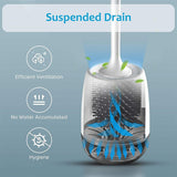 Wall-Mounted TPR Silicone Toilet Brush Rubber Soft Bristles For Bathroom