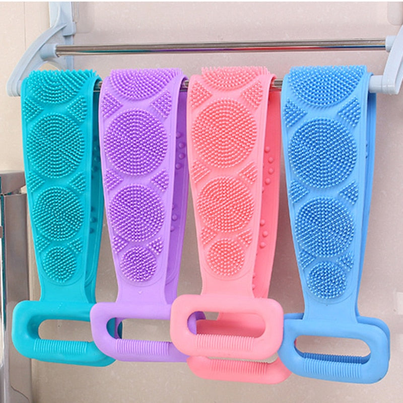 Bath Brushes Towel Soft Silicone Body Brush Bath Belt Exfoliating Massage Back Belt Wash Skin Household Clean Shower Brush