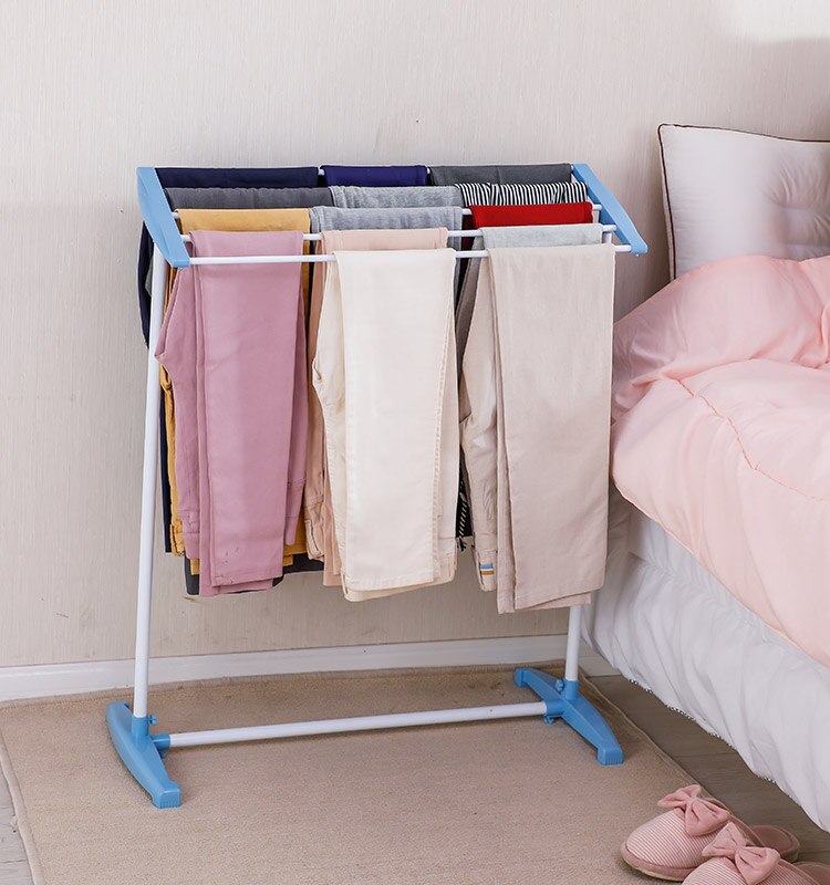 Floor Standing Cloth Towel Rack Trouser Holder Laundry Rail Rack Bath Towel Drying Rod