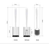 Wall-Mounted TPR Silicone Toilet Brush Rubber Soft Bristles For Bathroom