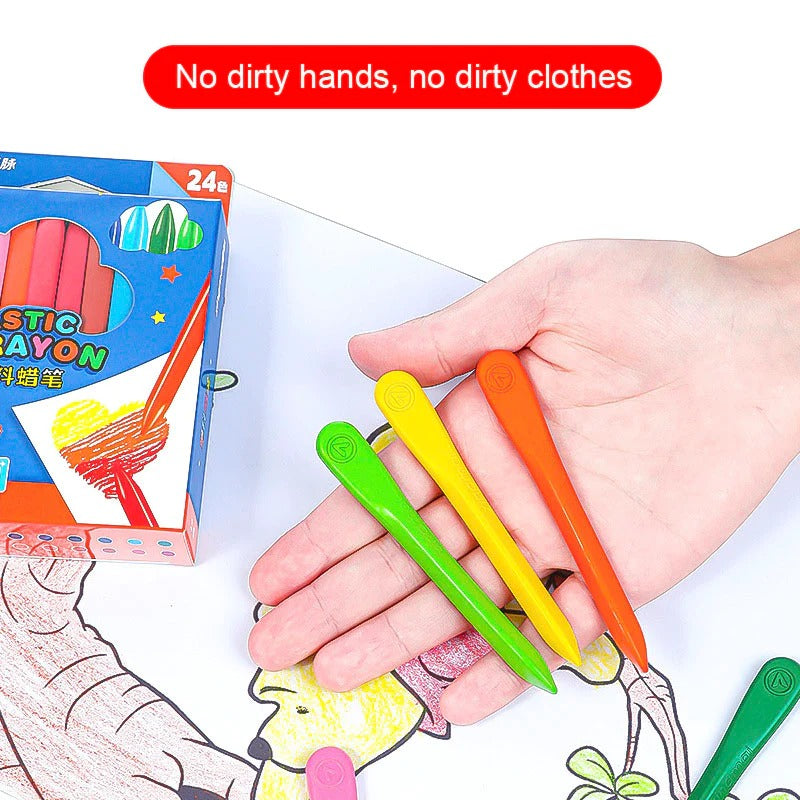 12pcs - 🔥 Pack of 12 Art Supply Childs Plastic Crayons with Box

x No Dirty Hands
x No Dirty Clothes
x Set of 12 Vibrant and Expressive colors