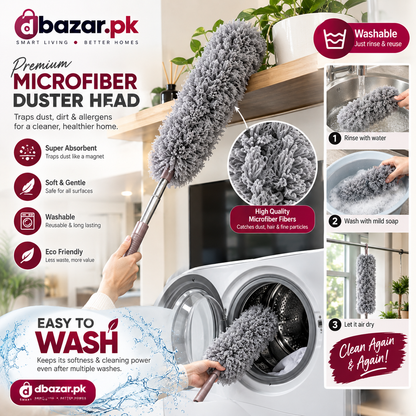 6FT Extendable Microfiber Duster – Washable