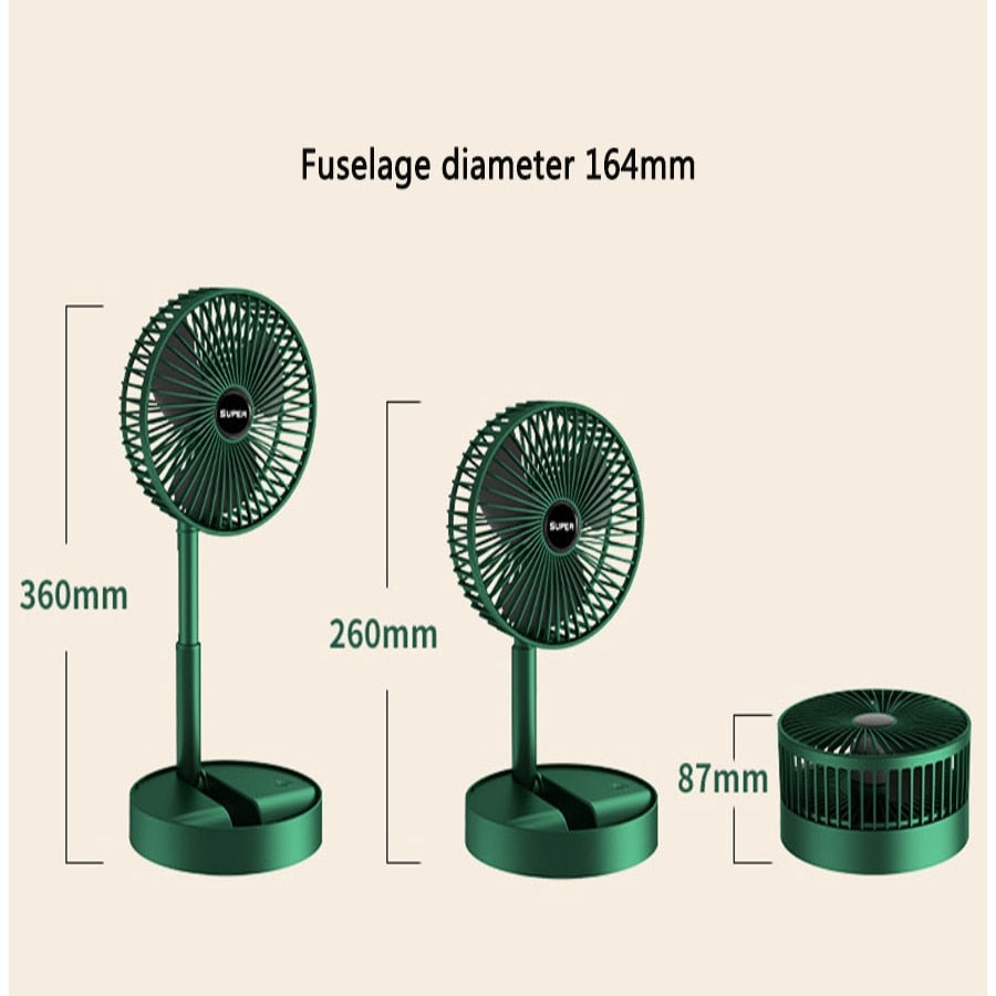 Rechargeable telescopic summer fan