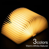 LED Wooden Book Lamp Reading light USB Bedside Table Lamp