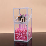 dust-proof eye shadow brush storage box with colorful pearls