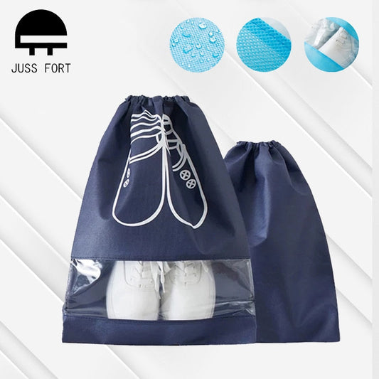 2 PCS Travel Shoe Storage Bag Bundle Mouth Bags for Shoes Waterproof Package Luggage Home Organizer Transparent Dust Bag Shoe