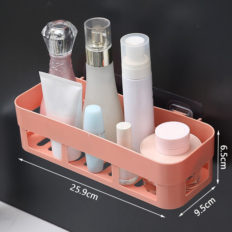 Bathroom Shelf Organizer Toilet Adhesive Shampoo Gel Storage Basket