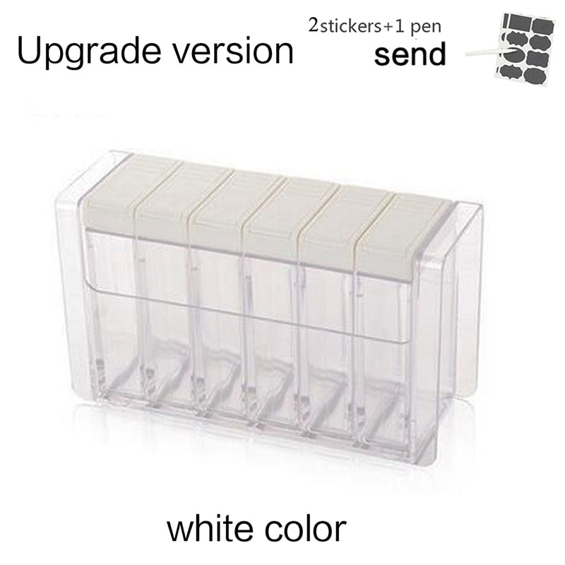 Transparent Spice Jar Set Salt and Pepper Seasoning Bottle Colorful Lid