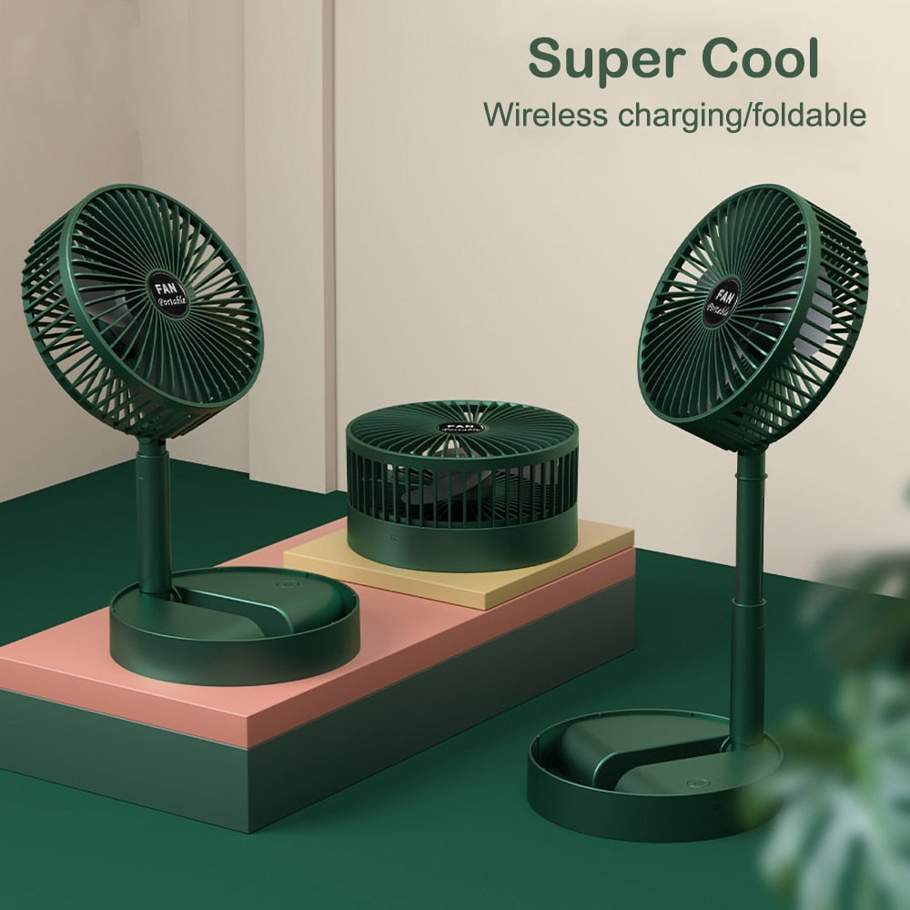 Rechargeable telescopic summer fan