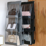 6 Pocket Hanging Handbag Transparent Storage Bag Clear Home Organizer for Wardrobe Closet Sundry Shoe Bag with Hanger Pouch