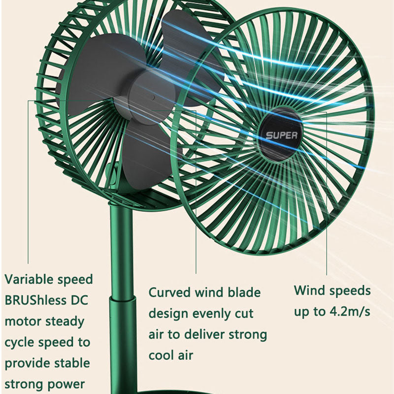 Rechargeable telescopic summer fan