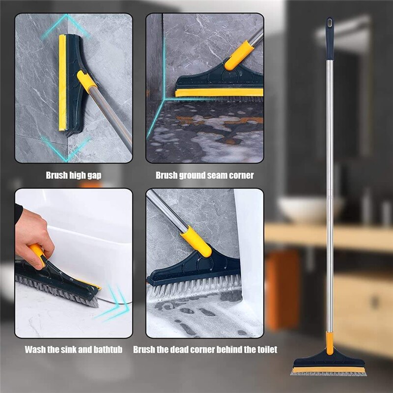 V Shaped Floor Cleaning Scrub Brush wiper 2 in 1 Magic Broom Multifunctional Flexible Mop