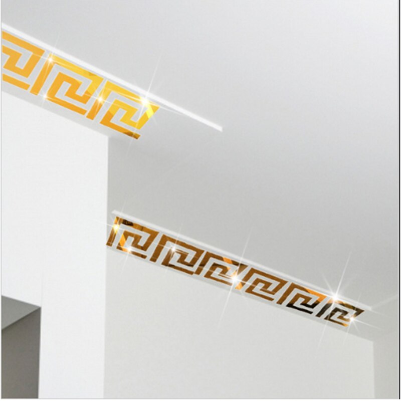 New 10pcs Building Border Acrylic Mirror Sticker Wall Art