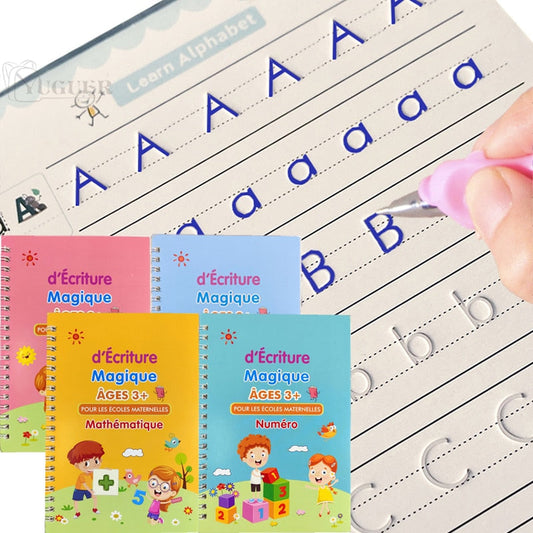 4pcs Children 3D Writing Sticker Practice English Copybook Kids For Calligraphy books