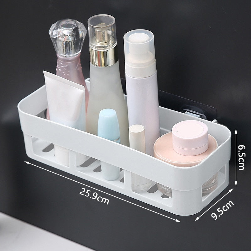 Bathroom Shelf Organizer Toilet Adhesive Shampoo Gel Storage Basket