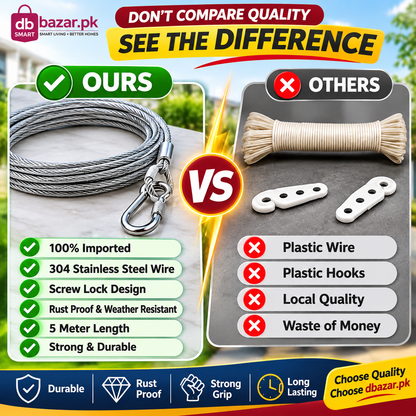 Strong & Rust-Resistant Clothesline – 5 Meter