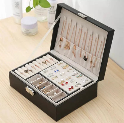 Jewelry Organizer Box | Multi-Layer Jewelry Storage Case | Necklace, Ring & Earring Holder