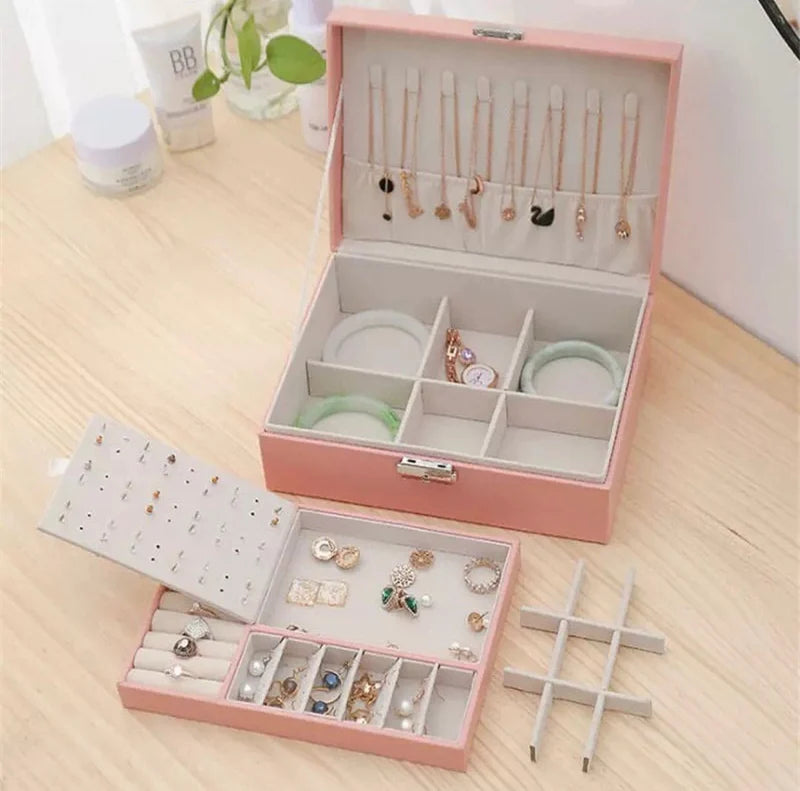Jewelry Organizer Box | Multi-Layer Jewelry Storage Case | Necklace, Ring & Earring Holder