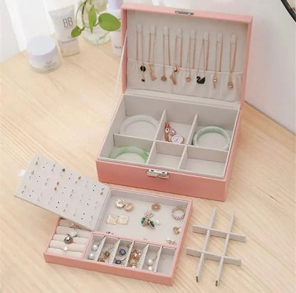 Jewelry Organizer Box | Multi-Layer Jewelry Storage Case | Necklace, Ring & Earring Holder
