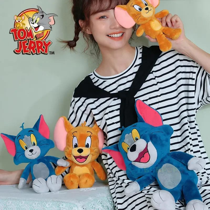 Tom and jerry plush toy pair